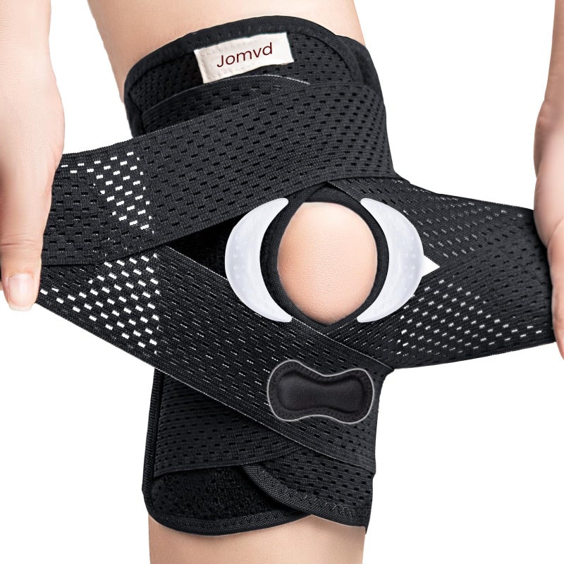 JOMVD Knee Brace for Meniscus Tear Knee Pain Adjustable Breathable Knee Support with Side Stabilizers for Knee Pain Arthritis Recovery Joint Support Women and Men